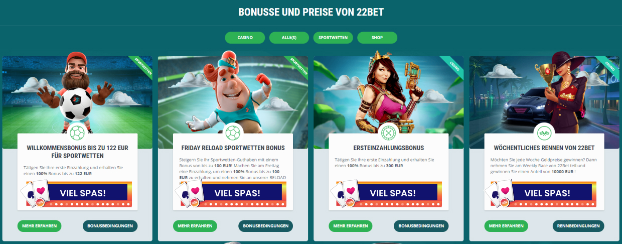 22BET Casino-Promotions